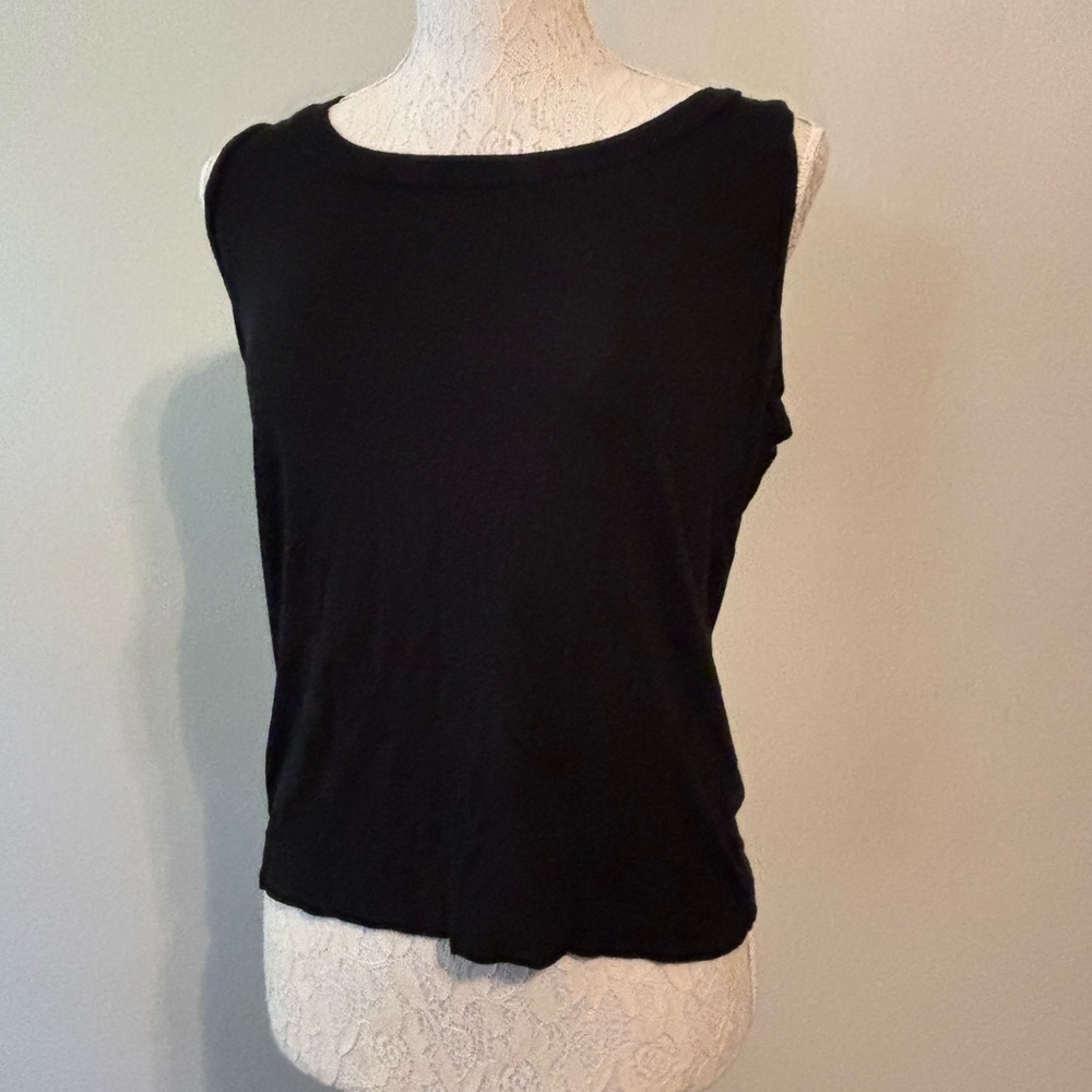 August Silk Classic Black Sleeveless Top